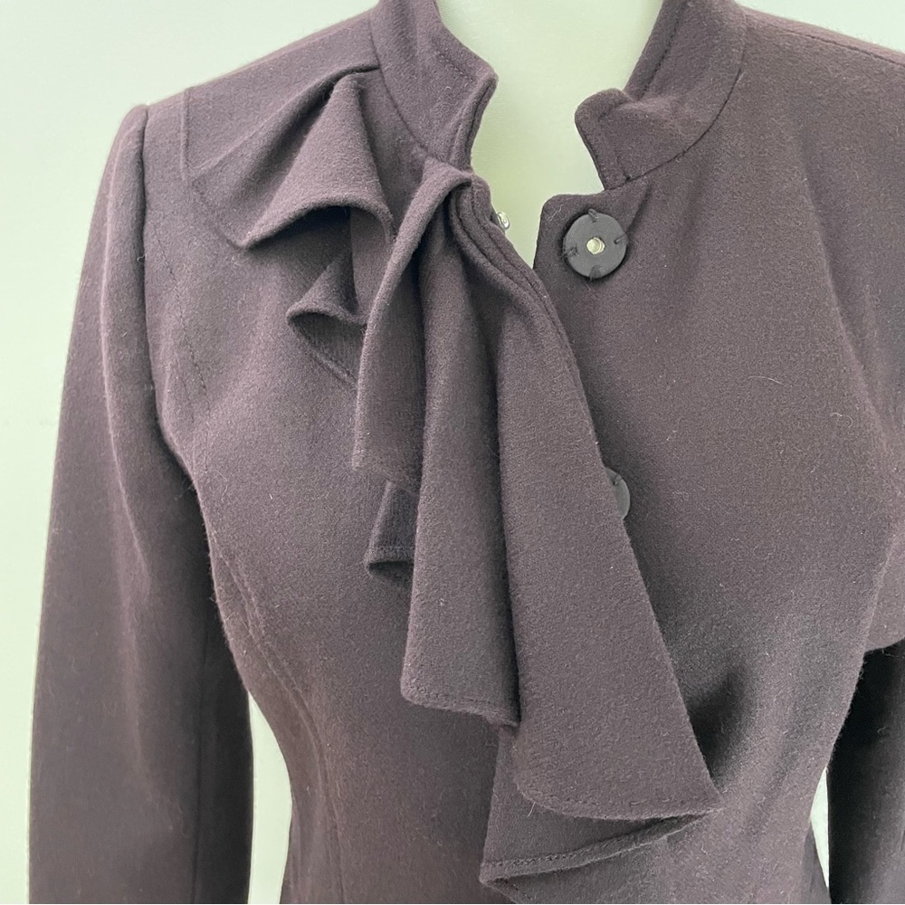 Halogen Aubergine Wool Blend Jacket Euc - image 3